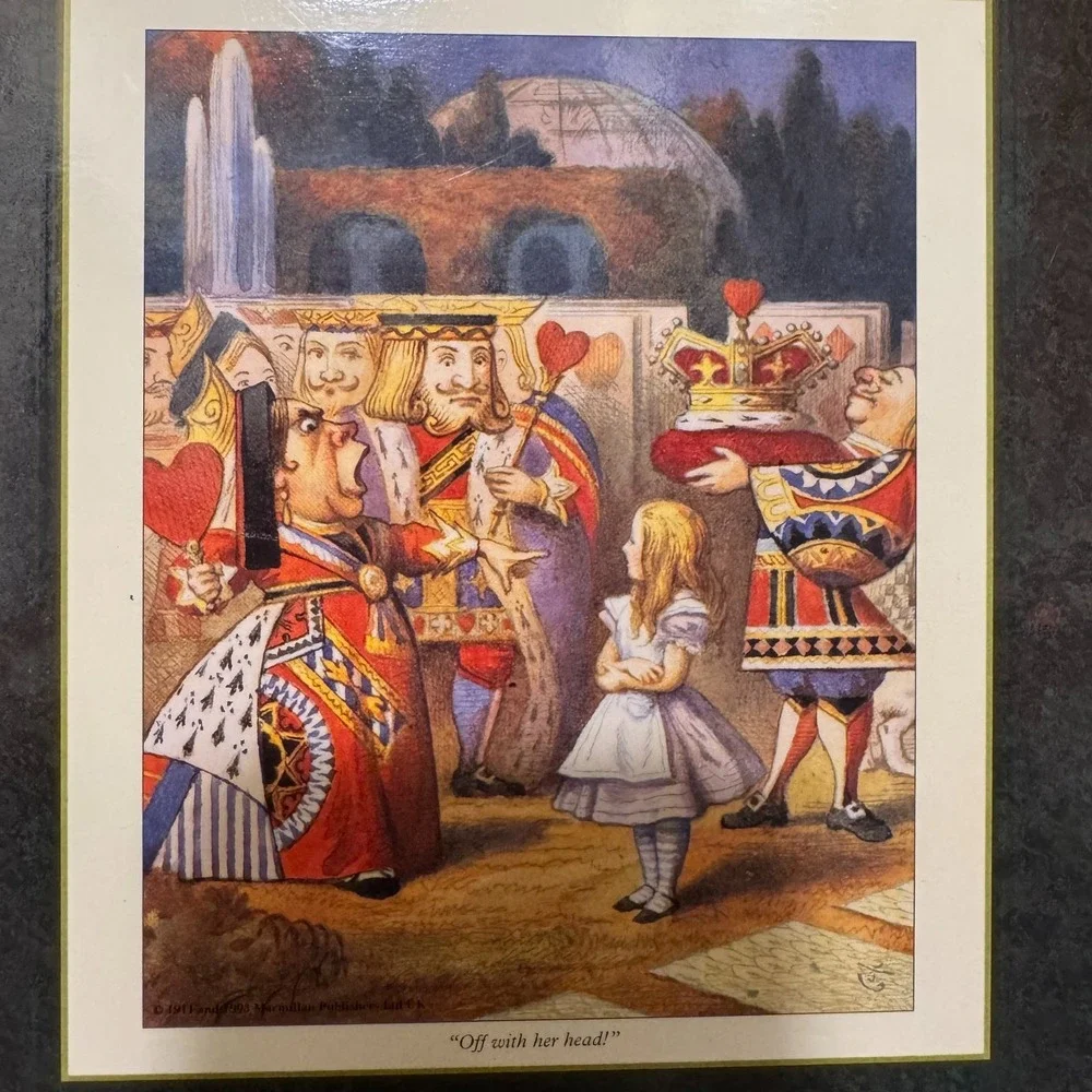 Vintage Alice in Wonderland Placement Set 3 Cloverleaf MacMillan 1993  8.5x7.5